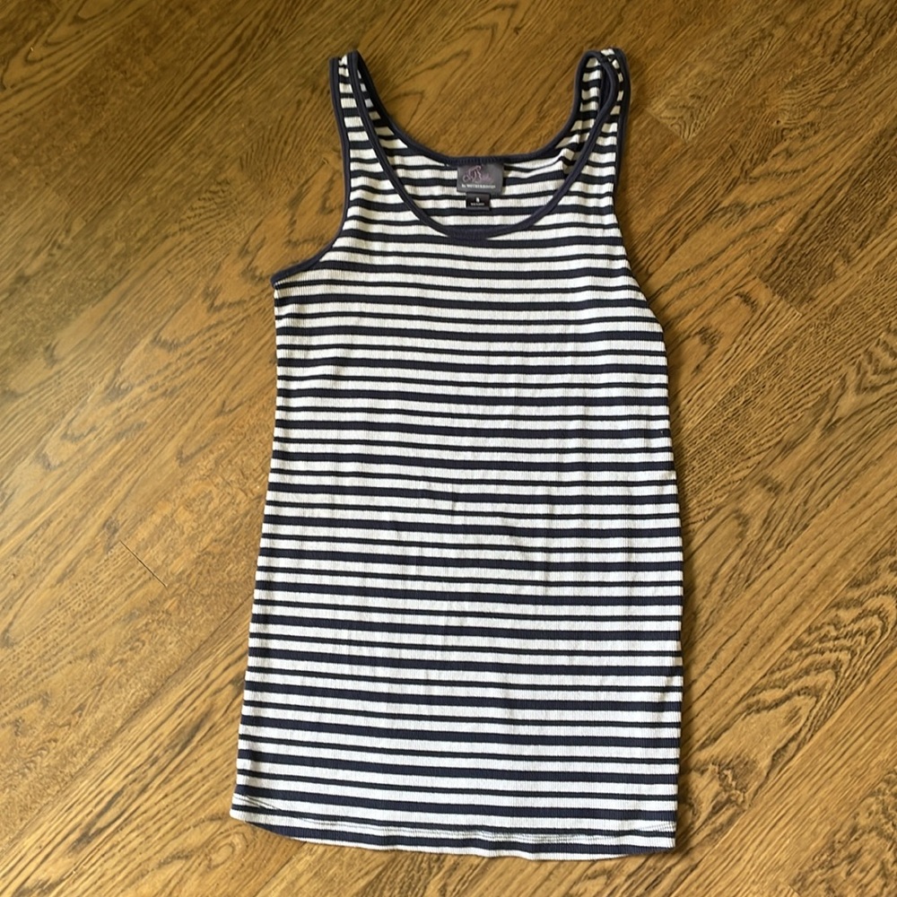 Navy blue and white motherhood, maternity tank top